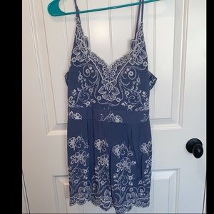 Medium Blue and White Romper